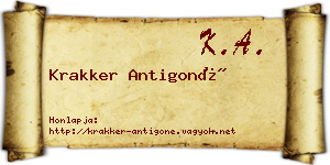 Krakker Antigoné névjegykártya